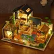 DIY Puppenhaus Villa Haus Modell Miniatur Baukasten Möbel Puppenhaus Holz Kit Spielzeug Geburtstags