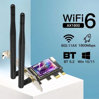 WIFI 6 1800 Mbit/s Bluetooth 5.2 Dual Band 2,4 G/5 GHz 802.11AX WiFi Wireless Netzwerkkarte Adapter