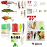 Set di esche BURLE Kit di esche da 78 pezzi Set di esche per esche da pesca con cucchiaio morbido e