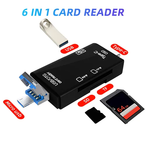SD-Kartenleser USB C-Kartenleser 6 in 1 USB 2 0 tf/Mini SD-Speicher kartenleser Typ C otg