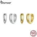 BAMOER-Boucles d'oreilles créoles plaquées or en argent regardé 925 pour femmes boucles d'oreille