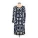 BCBGMAXAZRIA Casual Dress - Sheath: Blue Jacquard Dresses - Women's Size X-Small