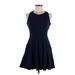 Forever 21 Casual Dress - Fit & Flare: Blue Solid Dresses - Women's Size Small