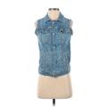 Free People Denim Vest: Blue Jackets & Outerwear - Women's Size Small