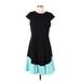 Calvin Klein Casual Dress - Fit & Flare Crew Neck Short sleeves: Black Ombre Dresses - Women's Size 10