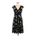 Lauren by Ralph Lauren Casual Dress - Fit & Flare: Black Floral Motif Dresses - Women's Size 6