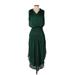 Halston Heritage Casual Dress - High/Low: Green Dresses - Women's Size Small