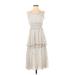 Melrose and Market Casual Dress: Ivory Polka Dots Dresses - Women's Size X-Small