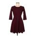 Lulus Casual Dress - Sweater Dress: Burgundy Solid Dresses - Women's Size Medium