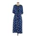 Alfani Casual Dress - Shirtdress: Blue Dresses - Women's Size Large