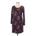 Gap - Maternity Casual Dress - Shift Crew Neck Long sleeves: Purple Damask Dresses - Women's Size Medium