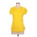 C9 By Champion Active T-Shirt: Yellow Solid Activewear - Women's Size Large