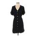Velvet Heart Casual Dress - Shirtdress: Black Solid Dresses - Women's Size X-Small