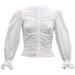 Cinq Ã Sept Women's Mahnaz Ruched Poplin Puff-Sleeve Top - White