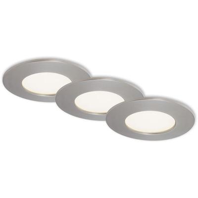 Led Einbauleuchte 3er Set 4000K 600lm 4,8W silber Kunststoff Ø8,5cm Briloner Image