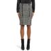 Glen Plaid Wool Blend Pencil Skirt