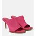 Les Mules Rond Carre Asymmetrical Suede Mules