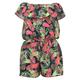 NAME IT Mädchen Nkfvinaya Ss Playsuit Fffff Noos, Dark Sapphire/Print:Tropical, 128