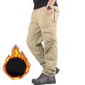 Men's Cargo Pants Fleece Pants Work Pants Pocket Multi Pocket High Rise Solid Colored Wearable Outdoor Calf-Length Outdoor Casual Classic Big and Tall Loose Fit Black Army Green High Waist Inelastic