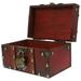 Vintage Treasure Chest Jewelry Case Wooden Trunk Storage Bins Box Crystal Decor