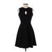Calvin Klein Casual Dress - Fit & Flare: Black Solid Dresses - Women's Size 2 Petite