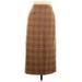 Liz Claiborne Casual Skirt: Brown Grid Bottoms - Women's Size 14