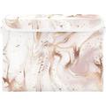 Storage Basket Rose Gold Abstract Marble Storage Boxes with Lids and Handle Large Storage Cube Bin Collapsible for Shelves Closet Bedroom Living Room 16.5x12.6x11.8 In