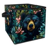 KLURENT Bear Toy Box Chest Collapsible Sturdy Toy Clothes Storage Organizer Boxes Bins Baskets for Kids Boys Girls Nursery Playroom
