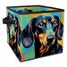 KLURENT Dachshund Dog Toy Box Chest Collapsible Sturdy Toy Clothes Storage Organizer Boxes Bins Baskets for Kids Boys Girls Nursery Playroom