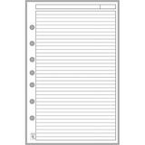 Classic Size Note Paper Planner Insert with Subject Line Sized and Punched with 7 Holes for 7-Ring Notebooks Such as Franklin etc. (5.5 x 8.5 )