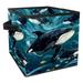 KLURENT Whale Sea Ocean Toy Box Chest Collapsible Sturdy Toy Clothes Storage Organizer Boxes Bins Baskets for Kids Boys Girls Nursery Playroom