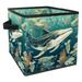 KLURENT Whale Sea Ocean Toy Box Chest Collapsible Sturdy Toy Clothes Storage Organizer Boxes Bins Baskets for Kids Boys Girls Nursery Playroom