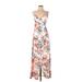 Minkpink Casual Dress - Slip dress: Ivory Floral Dresses - Women's Size X-Small