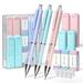 Four Candies Pastel Mechanical Pencil Set - 3PCS 0.7mm Mechanical Pencils with 240PCS HB Lead Refills 3PCS Erasers and 9PCS Eraser Refills Cute Colored Mechanical Pencils for Drawing & Writing