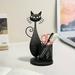 1pc Cat Pen Holder For Desk Cute Home Decoration Organizer Pen Cups For Office Pencil Holder For Desk Metal Decor For Table Centerpiece Black Cat Gifts For Cat Lover