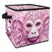 KLURENT Pink Monkey Gorilla Toy Box Chest Collapsible Sturdy Toy Clothes Storage Organizer Boxes Bins Baskets for Kids Boys Girls Nursery Playroom