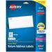 Avery Printable Return Address Labels with Sure Feed 0.5 x 1.75 White 800 Blank Mailing Labels (18167)