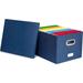 Collapsible File Storage Organizer - Decorative Linen Filing & Storage Office Box - Letter/Legal - Navy - 1 Pack