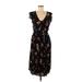 O'Neill Casual Dress - Midi: Black Floral Motif Dresses - Women's Size Medium