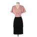 Grace Karin Casual Dress - Wrap: Pink Color Block Dresses - Women's Size Small