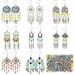 1Box DIY 8Pairs Bohemian Style Chandelier Charms Earrings Making Kit Boho Dream Catcher Charm Feather