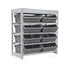 King s Rack Bin Rack Boltless Steel Storage System Organizer w/ 8 Plastic Bins in 4 tiers