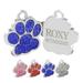 Paw Glitter Personalized Pet ID Tags Dog Tags for Pets Personalized Engraving Anti-Lost Name ID Collar Tags