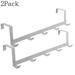 2 Pack Over The Door Hook for Hanging Door Hanger: Over The Door Towel Rack Door Coat Hanger Over The Door Coat Rack for Towels Clothes Behind Back of Bathroom White