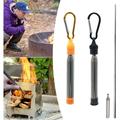 Fire Bellows Blowing Firestick Retractable Fire Bellows Pipe Stainless Steel Telescopic fire Blower Ignition Rod Fire Starter Kit Camping Outdoor Essential Portable Fire Bellowing Tool