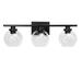 Matte Black Farmhouse Bathroom Light Fixtures 3 Lights Vanity Light Fixtures Over Mirror with Clear Glass Shades Industrial Wall Light Fixture for Bathroom Over Mirror