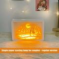 Vfedsrsge Table Lamps Paper Carving Lamp 3D Light and Shadow Small Table Lamp Creative Shadow Painting Stereo Decoration Paper-Cut Light Box Festive Romantic Atmosphere Lights White