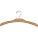 Arched Wooden Top Low Profile 17 Inch Flat Swivel Hook & Notches For Hanging Straps (Set Of 50) Clothes Hanger Natural Finish With Chrome Hardware