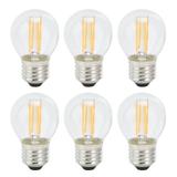 6Pcs Dimmable LED Lamp Bulbs G45 E27 4W Transparent Filament Bulbs for Home Lighting Warm Light 110V