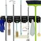 1pc Magic Broom Holder Hook Wall Mounted Mop And Broom Rack Holder Garage Storage Rack And Garden Tool Organizer 5 Clamps And 6 Hooks For Home And Garden Tool Garage Organization